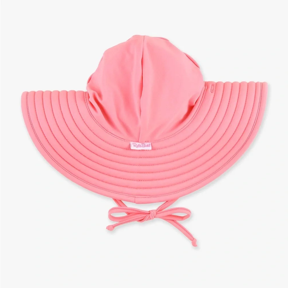 RuffleButts Kids Girl Bubblegum Pink Sun Hat 0-12 months 12 months-2T